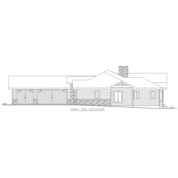 Ranch House Plan Right Elevation - 088D-0458 - Shop House Plans and More