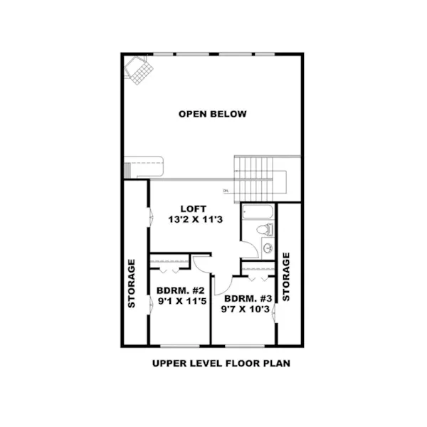 Waterfront House Plan Second Floor - Keystone Lake Vacation Home 088D-0461 - Shop House Plans and More