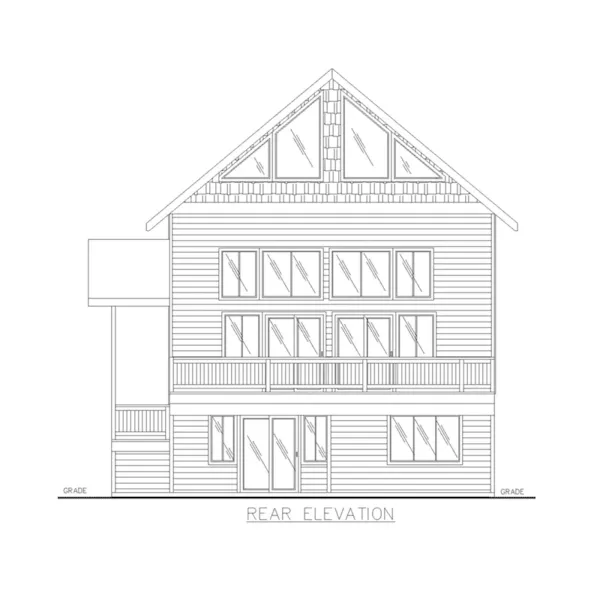 Waterfront House Plan Rear Elevation - Keystone Lake Vacation Home 088D-0461 - Shop House Plans and More