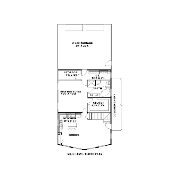 Rustic House Plan First Floor - Penn Valley Hillside Home 088D-0464 - Shop House Plans and More