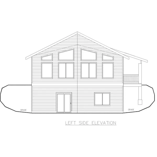 Rustic House Plan Left Elevation - Penn Valley Hillside Home 088D-0464 - Shop House Plans and More