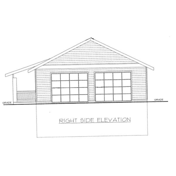 Rustic House Plan Right Elevation - Penn Valley Hillside Home 088D-0464 - Shop House Plans and More