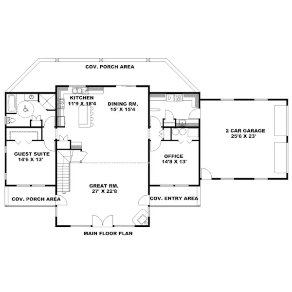 Luxury House Plan First Floor - Phelps Point Mountain Home 088D-0465 - Shop House Plans and More