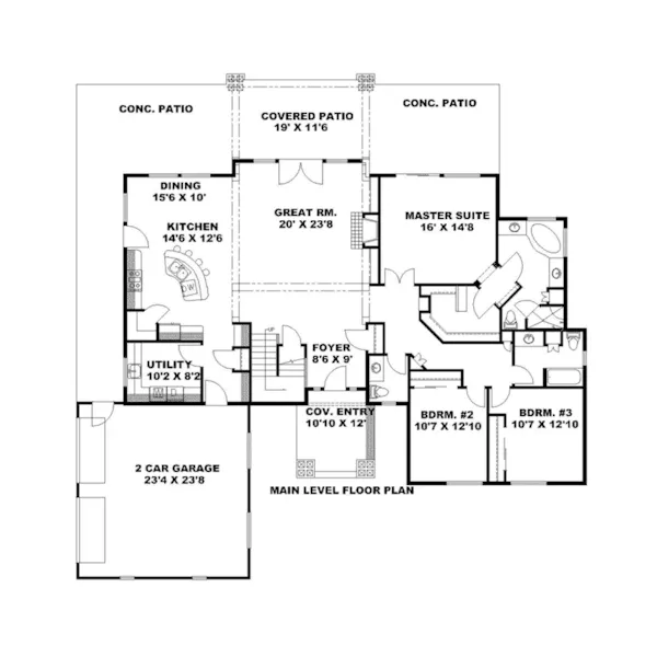 Luxury House Plan First Floor - Point Sierra Mountain Home 088D-0466 - Shop House Plans and More