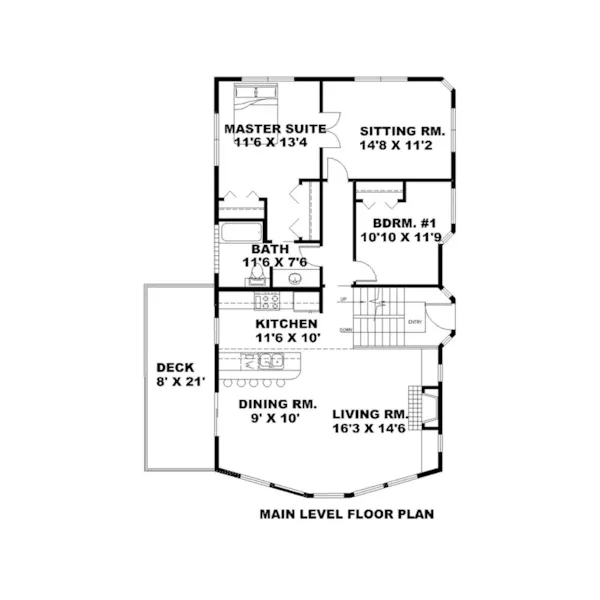 Rustic House Plan First Floor - Overlook Point Mountain Home 088D-0467 - Shop House Plans and More