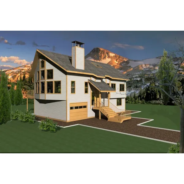 Rustic House Plan Front of Home - Overlook Point Mountain Home 088D-0467 - Shop House Plans and More