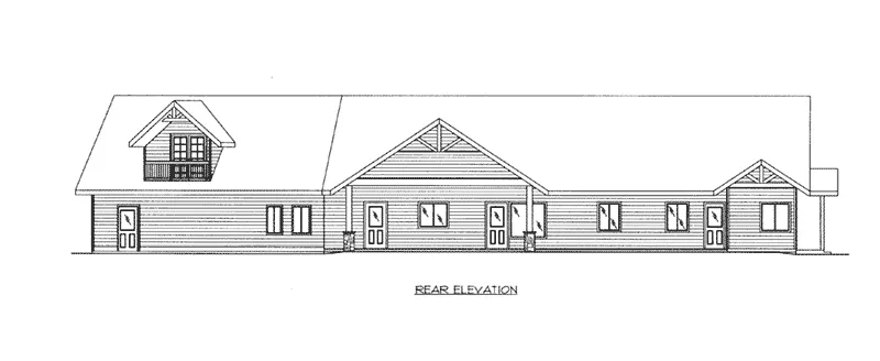 Rustic House Plan Rear Elevation - 088D-0486 - Shop House Plans and More