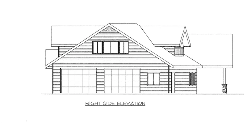 Rustic House Plan Right Elevation - 088D-0486 - Shop House Plans and More