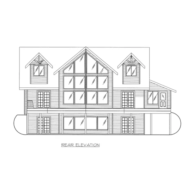 Craftsman House Plan Rear Elevation - Eastern Passage Rustic Home 088D-0487 - Search House Plans and More