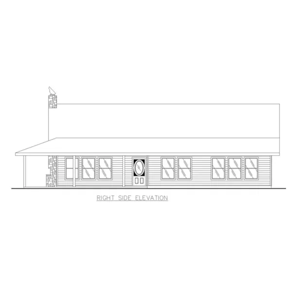 Ranch House Plan Right Elevation - Timber Country Cabin 088D-0500 - Shop House Plans and More