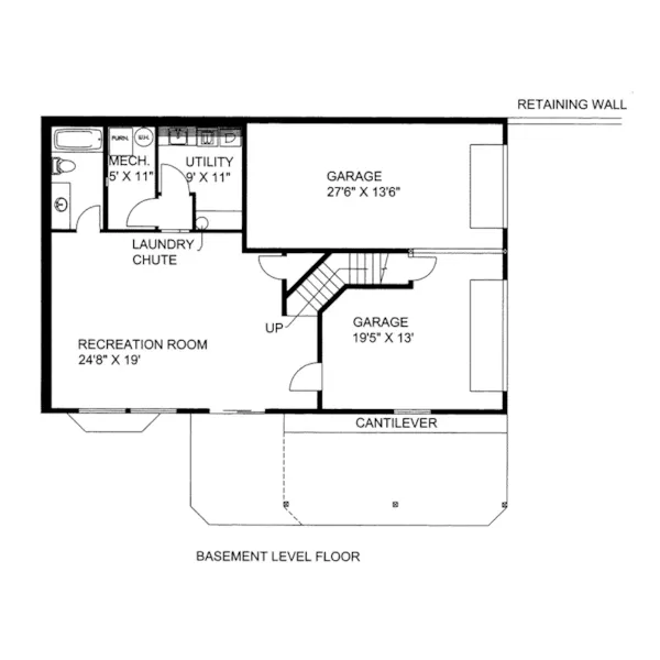 Lower Level Floor - 088D-0533 - Shop House Plans and More