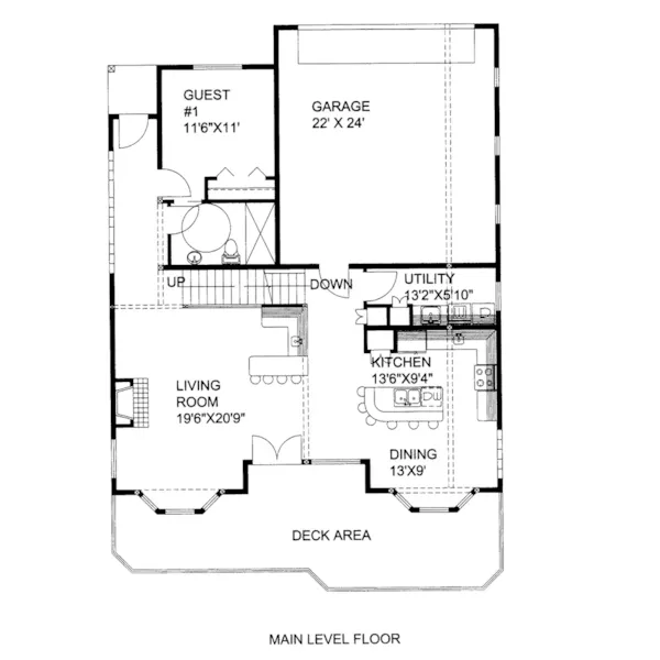 Vacation House Plan First Floor - Indian Pointe Waterfront Home 088D-0541 - Search House Plans and More