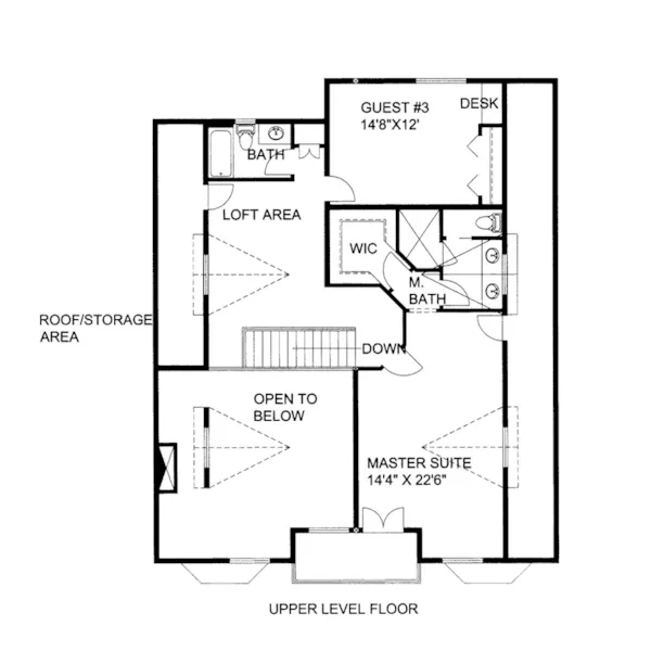 Vacation House Plan Second Floor - Indian Pointe Waterfront Home 088D-0541 - Search House Plans and More