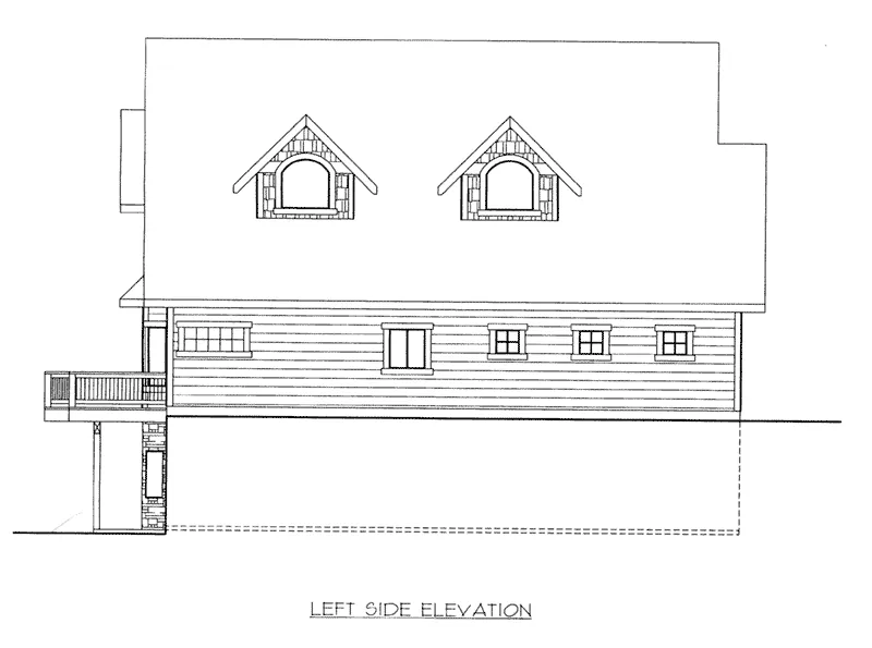 Beach & Coastal House Plan Left Elevation - Indian Pointe Waterfront Home 088D-0541 - Search House Plans and More