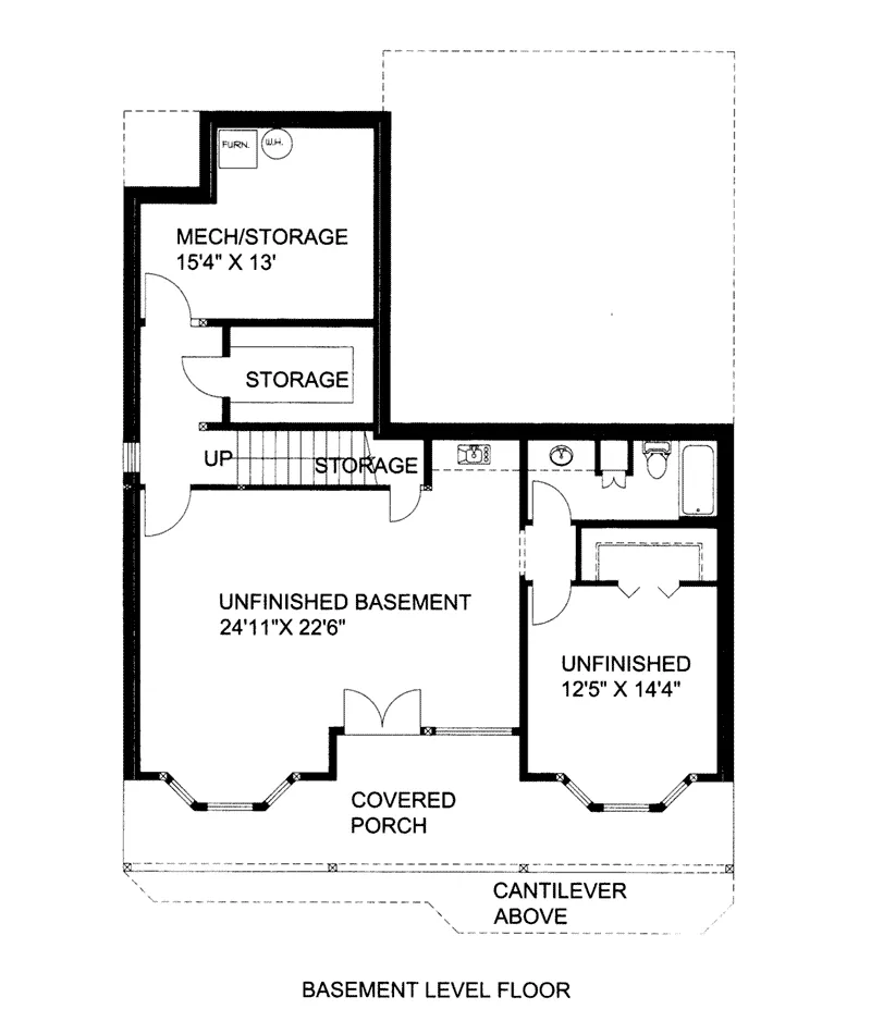 Beach & Coastal House Plan Lower Level Floor - Indian Pointe Waterfront Home 088D-0541 - Search House Plans and More