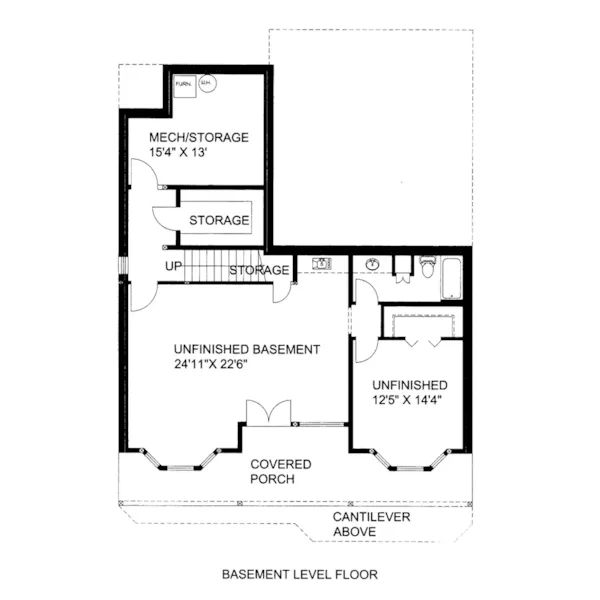 Vacation House Plan Lower Level Floor - Indian Pointe Waterfront Home 088D-0541 - Search House Plans and More