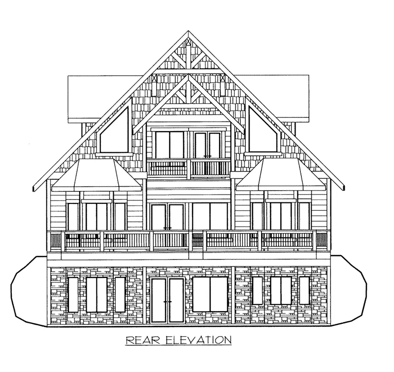 Beach & Coastal House Plan Rear Elevation - Indian Pointe Waterfront Home 088D-0541 - Search House Plans and More