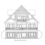 Vacation House Plan Rear Elevation - Indian Pointe Waterfront Home 088D-0541 - Search House Plans and More