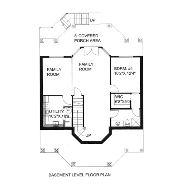 Lower Level Floor - 088D-0548 - Shop House Plans and More