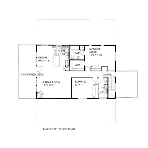 Ranch House Plan First Floor - Irvin Rustic Apartment Garage 088D-0558 - Search House Plans and More