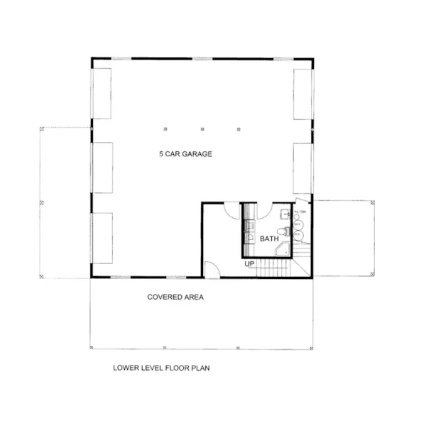 Ranch House Plan Lower Level Floor - Irvin Rustic Apartment Garage 088D-0558 - Search House Plans and More