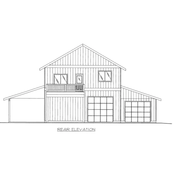 Ranch House Plan Rear Elevation - Irvin Rustic Apartment Garage 088D-0558 - Search House Plans and More