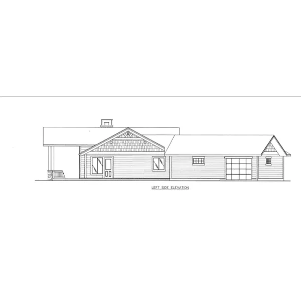 Vacation House Plan Left Elevation - Mitchell Point Ranch Home 088D-0575 - Shop House Plans and More