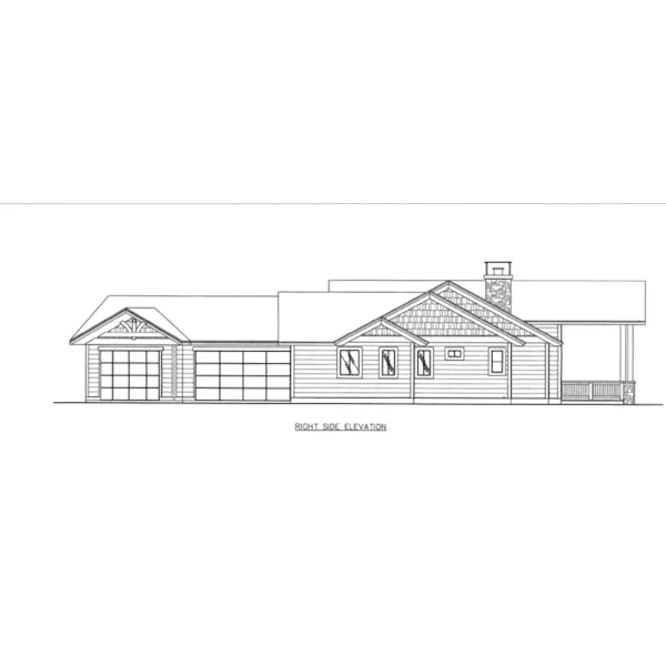 Vacation House Plan Right Elevation - Mitchell Point Ranch Home 088D-0575 - Shop House Plans and More