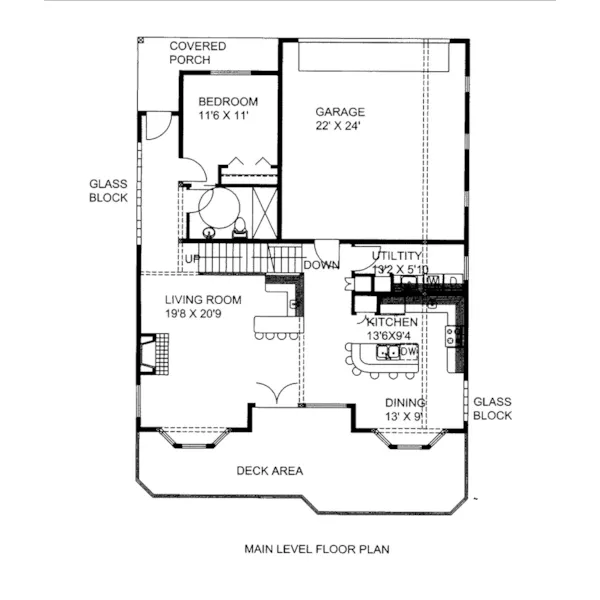 Ranch House Plan First Floor - Langston Bay Rustic Home 088D-0594 - Shop House Plans and More