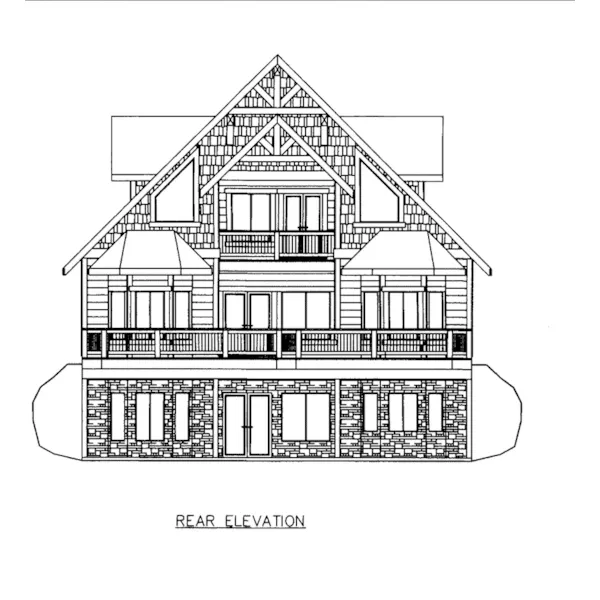 Ranch House Plan Rear Elevation - Langston Bay Rustic Home 088D-0594 - Shop House Plans and More