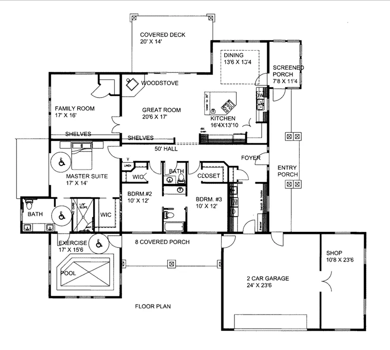 First Floor - 088D-0596 - Shop House Plans and More