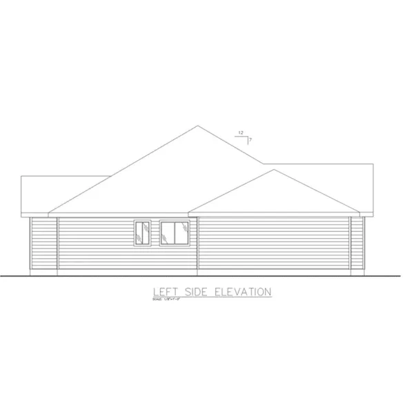 Ranch House Plan Left Elevation - 088D-0606 - Shop House Plans and More