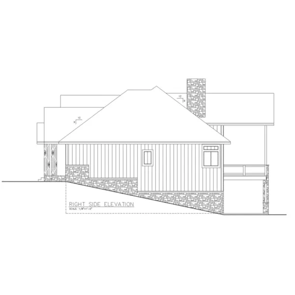 Right Elevation - 088D-0607 - Shop House Plans and More