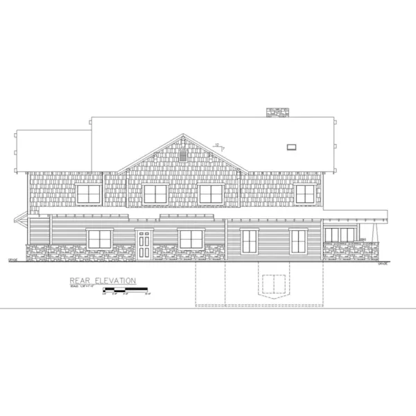 Traditional House Plan Rear Elevation - Merridith Craftsman Home 088D-0608 - Shop House Plans and More