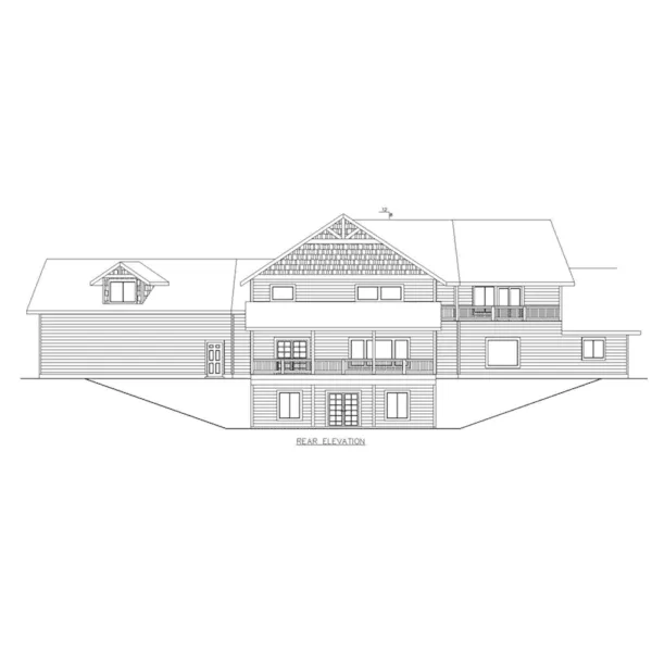 Rear Elevation - 088D-0609 - Shop House Plans and More