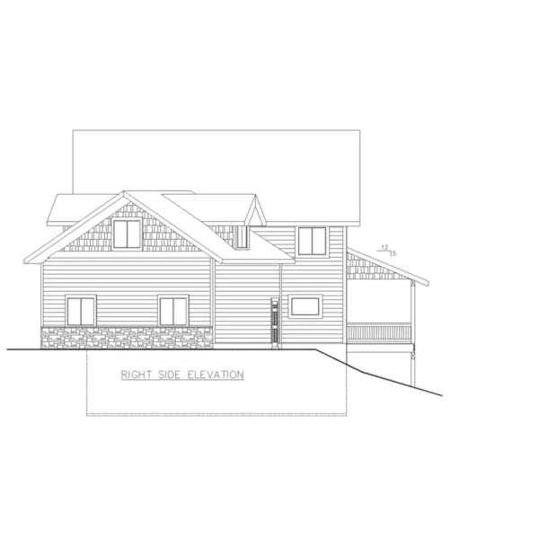 Right Elevation - 088D-0609 - Shop House Plans and More