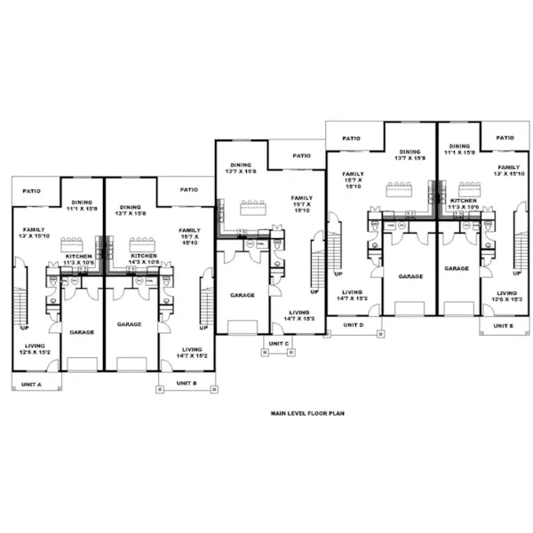 Multi-Family House Plan First Floor - 088D-0612 - Shop House Plans and More