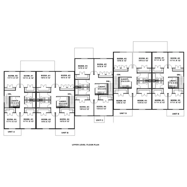 Multi-Family House Plan Second Floor - 088D-0612 - Shop House Plans and More