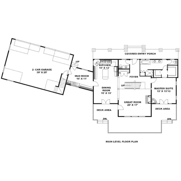 Cabin & Cottage House Plan First Floor - 088D-0614 - Shop House Plans and More