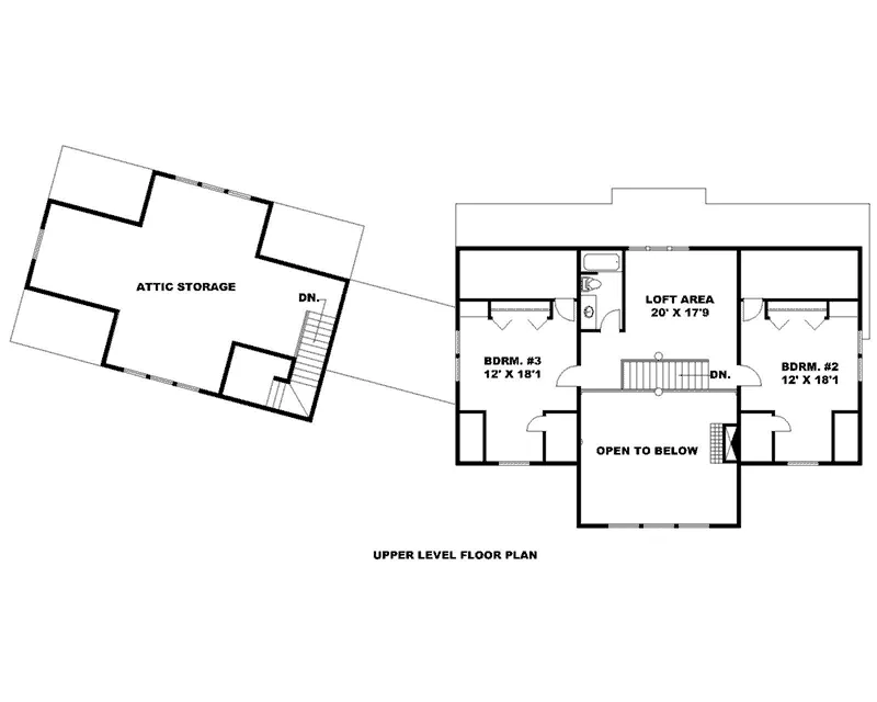 Colonial House Plan Second Floor - 088D-0614 - Shop House Plans and More