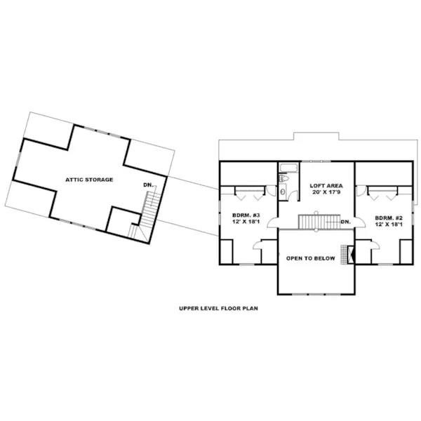 Cabin & Cottage House Plan Second Floor - 088D-0614 - Shop House Plans and More