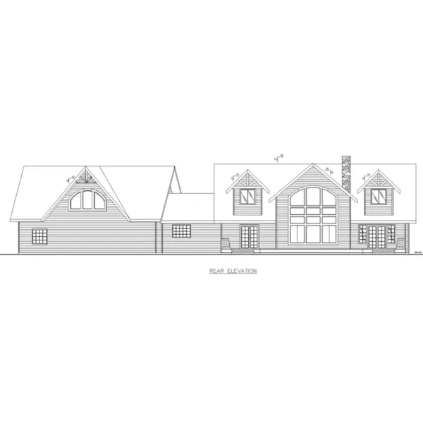 Cabin & Cottage House Plan Rear Elevation - 088D-0614 - Shop House Plans and More