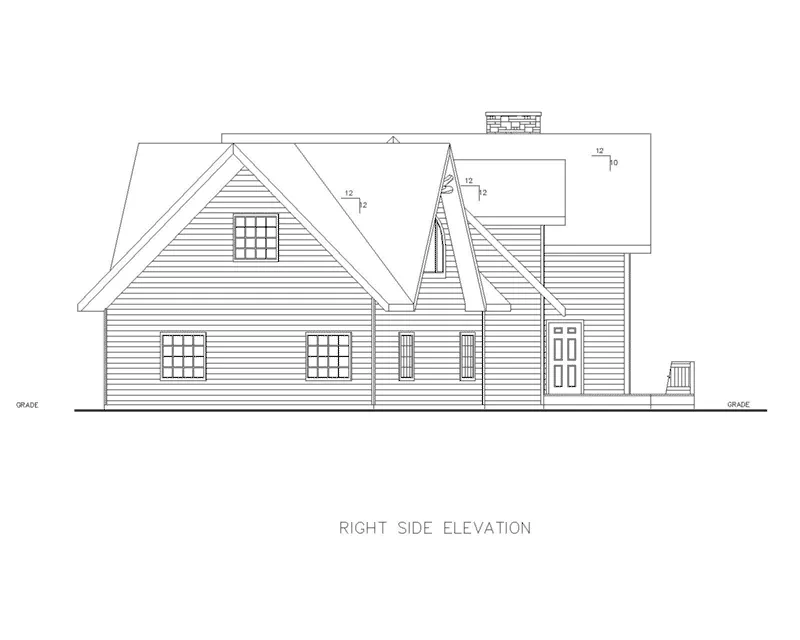 Colonial House Plan Right Elevation - 088D-0614 - Shop House Plans and More