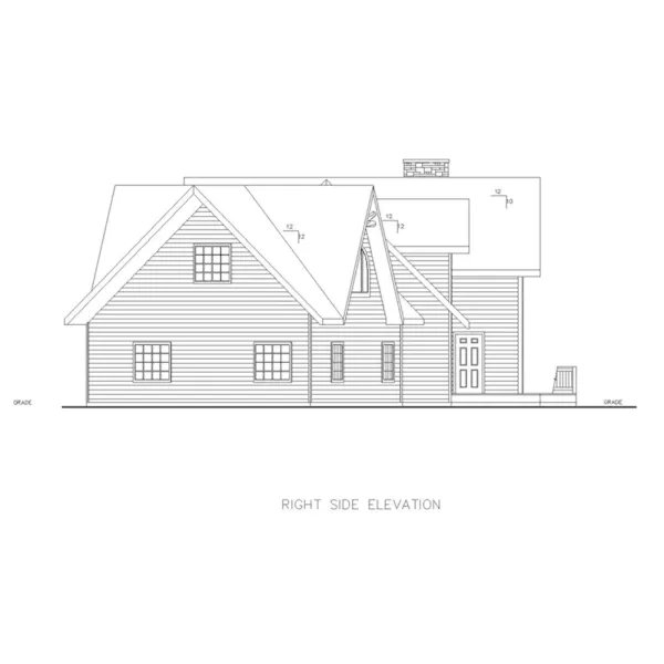 Cabin & Cottage House Plan Right Elevation - 088D-0614 - Shop House Plans and More