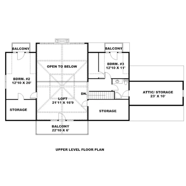 Modern House Plan Second Floor - 088D-0617 - Shop House Plans and More