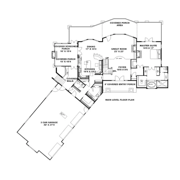 Craftsman House Plan First Floor - 088D-0618 - Shop House Plans and More