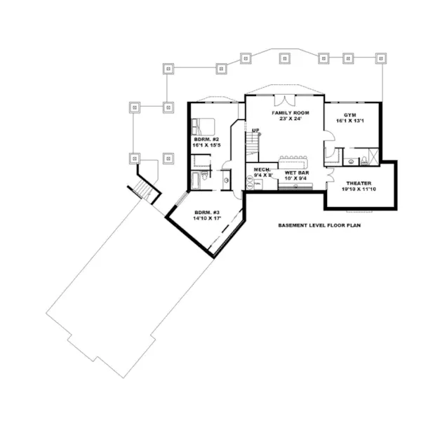 Craftsman House Plan Lower Level Floor - 088D-0618 - Shop House Plans and More