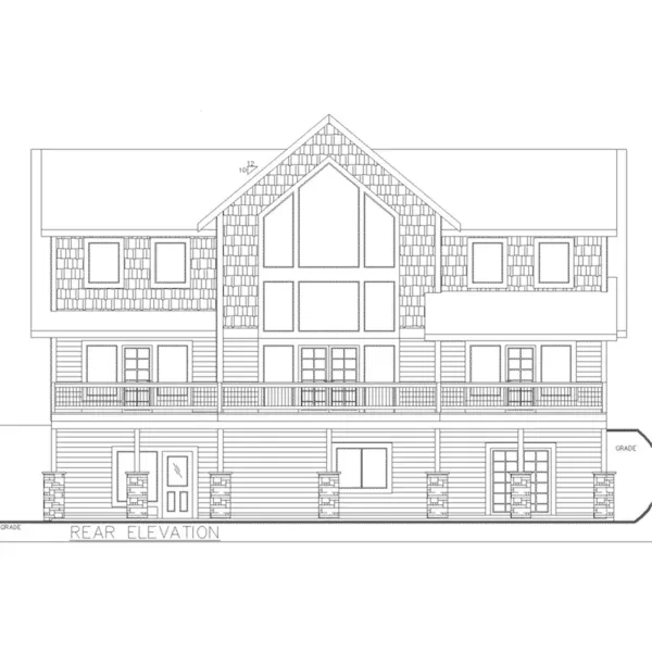 Craftsman House Plan Rear Elevation - 088D-0619 - Shop House Plans and More