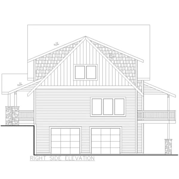 Craftsman House Plan Right Elevation - 088D-0619 - Shop House Plans and More