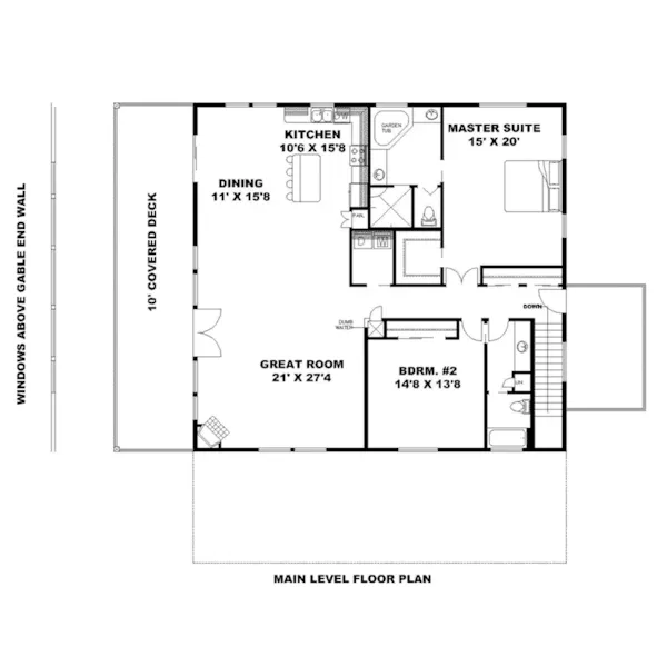 Rustic House Plan First Floor - Mickey Apartment Garage 088D-0626 - Shop House Plans and More